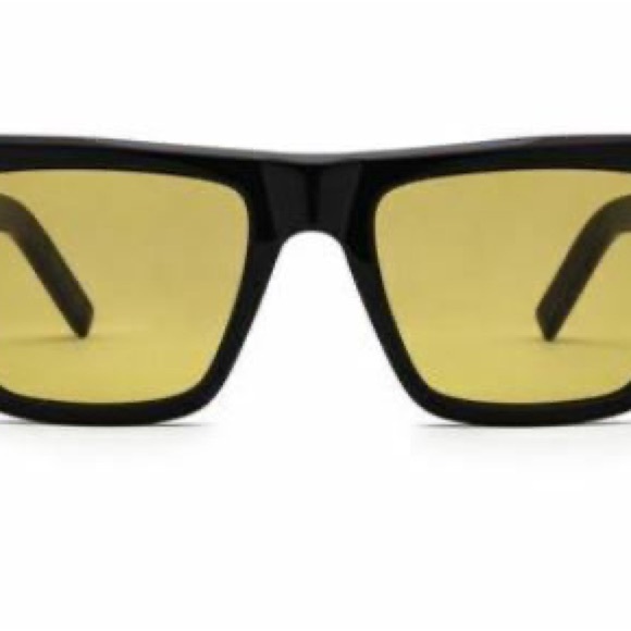 Saint Laurent Black Sunglasses with Gold Accents - Picture 1 of 7